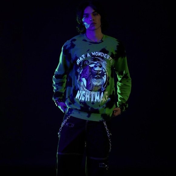 Nightmare Before Christmas Jack & Oogie Boogie Sweatshirt Glow In Dark MEDIUM - Picture 3 of 4